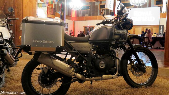 2018 royal enfield himalayan first ride review, You ll pay a bit more for the aluminum bags but the mounts and centerstand are standard equipment
