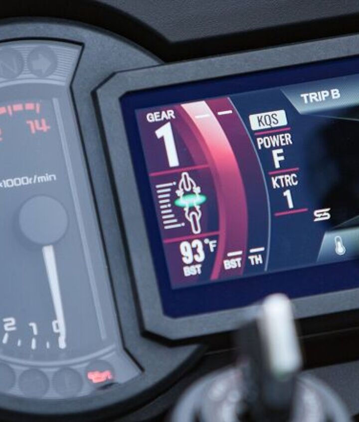 2018 kawasaki h2 sx se first ride review, This is Sport Mode on the TFT and you can substitute the lean angle gauge up there where Trip B is currently Bosch s compact IMU allows an additional layer of precision to be added to Kawi s electronics The system uses minimal hardware but complex Kawasaki proprietary software to monitor IMU inertia along six DOF degrees of freedom Acceleration along longitudinal transverse and vertical axes plus roll rate and pitch rate are measured The sixth axis yaw rate is calculated by the ECU using Kawasaki s proprietary software developed through World Superbike racing Additional feedback from the IMU gives an even clearer real time picture of chassis orientation as it combines chassis orientation information with real time monitoring of the rider s movements