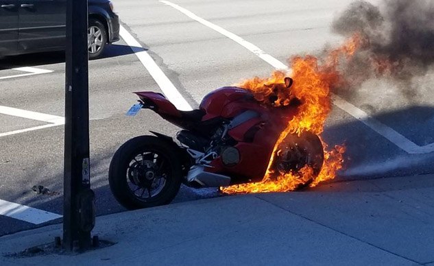 Ducati Panigale V4 Bursts Into Flames – Updated
