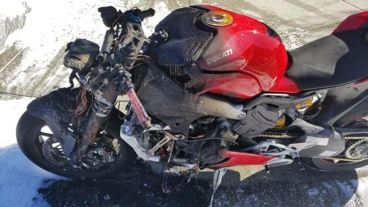 ducati panigale v4 bursts into flames updated