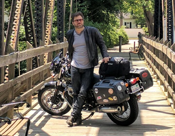 twisted road motorcycle rental, Twisted Road Founder Austin Rothbard with his personal bike yes you can rent it a Moto Guzzi V7 Classic Photo Twisted Road