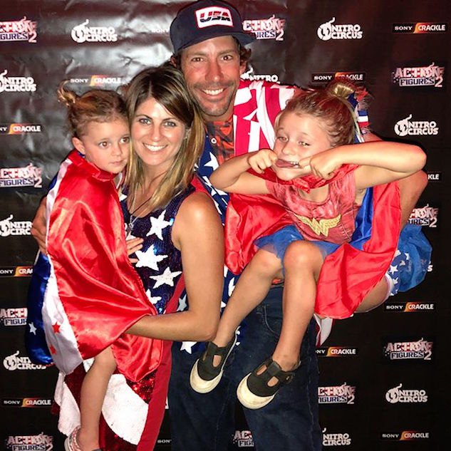 what in the world is travis pastrana up to now, Travis his wife Lyn Z and their two daughters Addy and Bristol