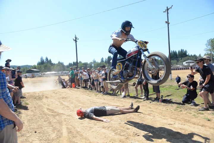 the wild one the holy grail of flat track fun, This was Jimmy s last jump and that guy ran out and laid down as Jimmy was approaching the jump s takeoff Jimmy although not captured here did a no hander no footer and seemed completely unphased by it though it was totally unplanned