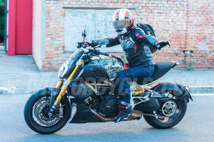 2019 ducati diavel spy photos, The engine looks identical to the XDiavel s 1262cc powerplant and we expect the Diavel will also have Ducati s Desmodromic Variable Timing system Another feature that is fairly obvious from the photos is that the header pipe routing follows the same path as that of the XDiavel s More shared parts is great for production efficiency