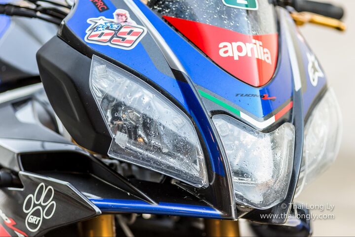 an owner s perspective aprilia tuono upgrades pt 3, Slipscreens Ltd Headlight covers A great way to protect those factory lamps from sharks And rocks