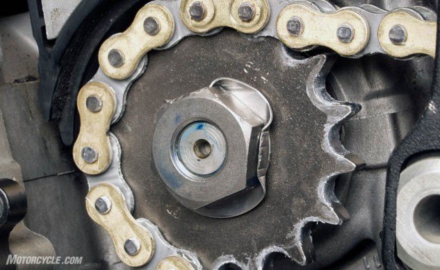 why should you change your motorcycle s gearing, The chain has a fairly tight path to follow once it spins around the countershaft sprocket Try not to make it any tighter by reducing front sprocket size Instead add teeth to the rear