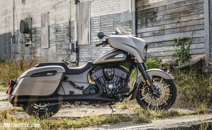 2019 indian chieftain dark horse review first ride, Even the Indian tank badge was updated The blacked out engine of the Chieftain Dark Horse adds to the more contemporary feel
