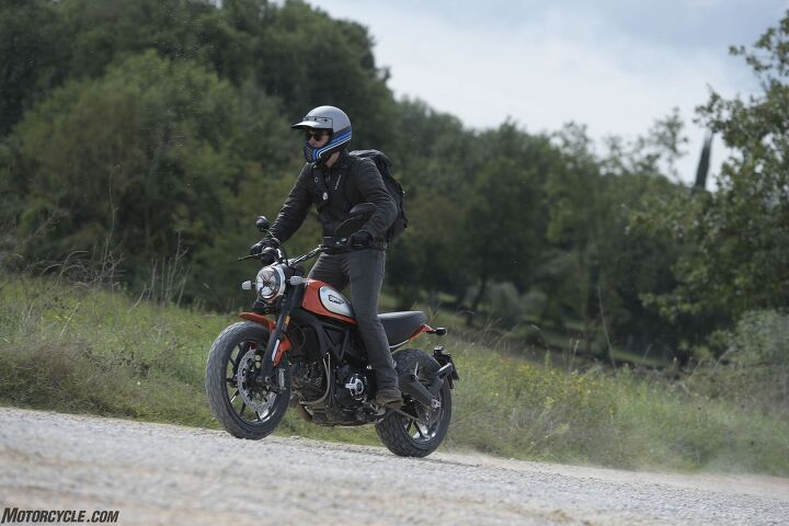 2019 ducati scrambler icon review first ride, The 803cc L Twin engine and EFI provide smooth torque delivery that s easily controlled via the rider s right hand Which is good because there is no traction control included on the 19 Scrambler something none of us seemed to miss as we roosted around on our few gravel sections