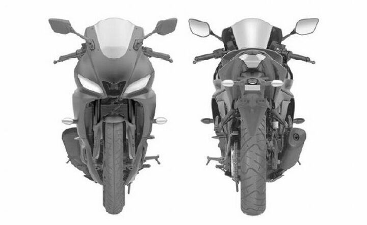 2017 R3 Top View Updated 2019 Yamaha YZF-R3 Revealed in Design Filings | Motorcycle.com