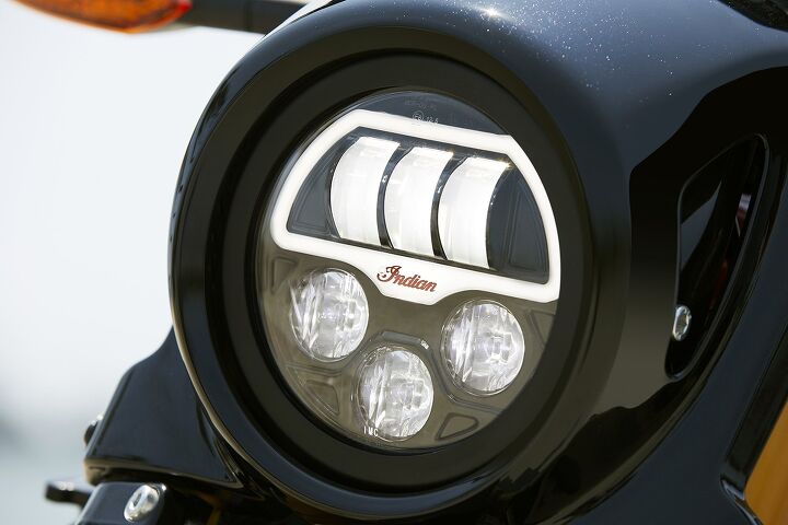 the indian ftr1200s are here, Full LED lighting including this very distinctive headlight with Indian script running light a fast charge USB port and cruise control mean we are living in modern times