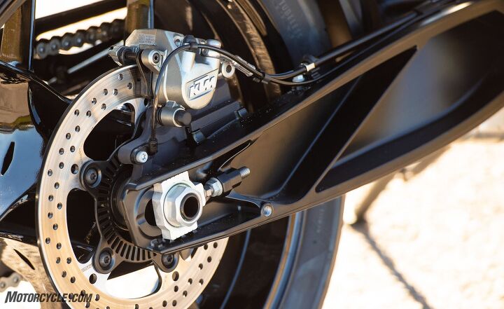2019 ktm 790 duke review first ride, We ve always loved the utilitarian look of KTM s swingarms