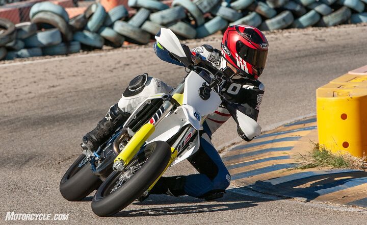 2019 husqvarna fs 450 review first ride, Nicky Hayden proved you can ride supermoto with your knee on the ground