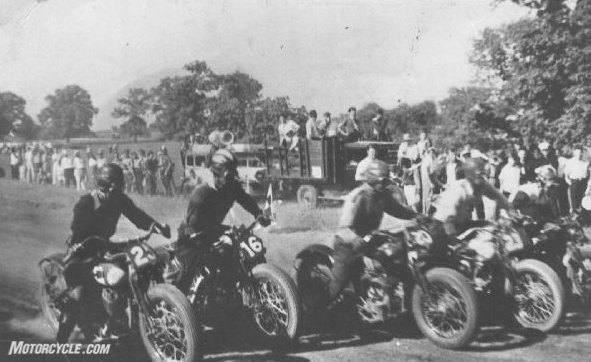 countersteer the story of ryland s wakeley, Ryland Sr fourth from the left began racing dirt track on his 1938 Harley Davidson EL a high performance bike of the time and the model which earned the name the Knucklehead due to the shape of its rocker covers
