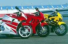 church of mo 1999 honda cbr600f4, Honda thoughtfully brought examples of the F2 and F3 to compare to the F4