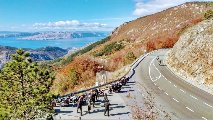 why this is the best way to experience croatia s stunning beauty by motorcycle, A Moto Tours Croatia rest stop near SENJ Croatia s roads are world class extensive scenic and well maintained
