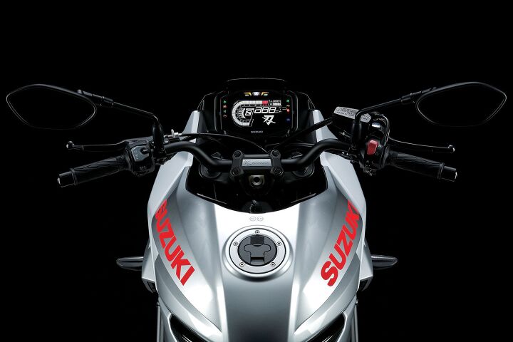 2020 suzuki katana review first ride video, Cool new LCD instrumentation is inspired by the original Katana and much nicer than GSX S1000 discount bin clocks