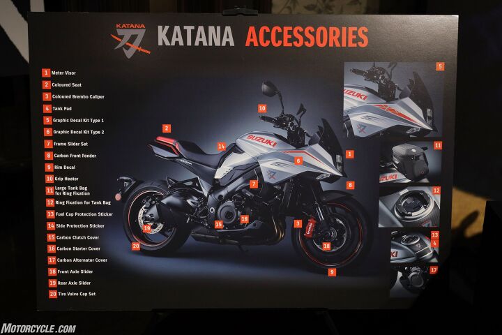 2020 suzuki katana review first ride video, 1 Meter visor might be the first accessory you want