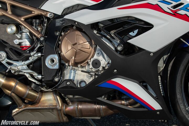 2020 bmw s1000rr review first ride, The good news is it s nearly nine pounds lighter than before and makes a broad spread of power The bad news is it s choked below 6 000 rpm and really buzzy too