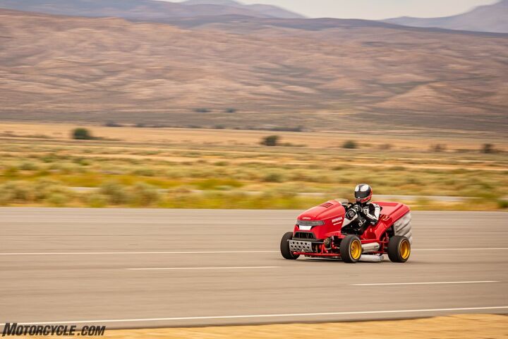 riding the cbr1000rr powered honda mean mower, If this looks ridiculous that s because it is