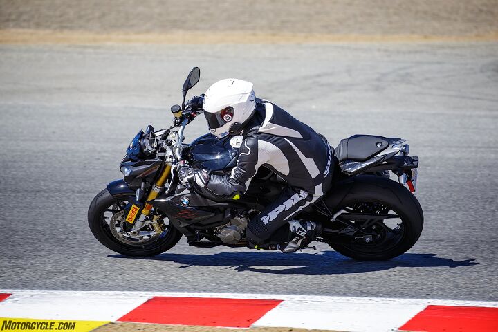 mo does world superbike weekend monterey, Ryan Burns aka Dogbone giving the BMW S1000R the whip in turn 5