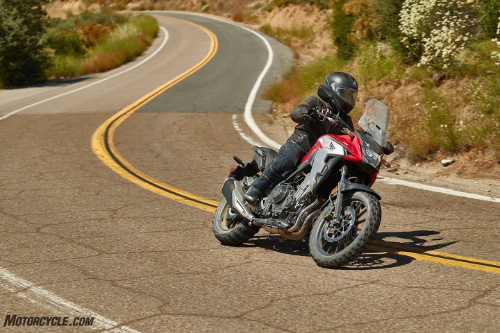2019 honda cb500x review first ride, The equipped non standard Bridgestone AX41 adventure tires provide fantastic traction on and off road