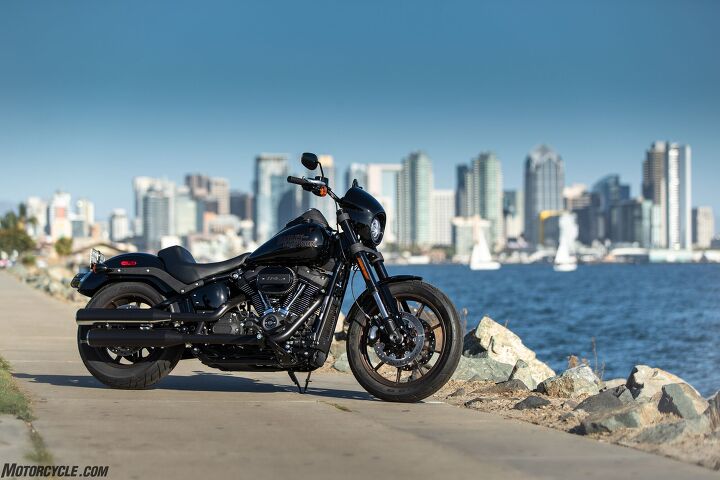 2020 harley davidson low rider s review first ride, Now we re up to 3 4 inches of wheel travel out back and 5 1 inches from the new 43mm inverted single cartridge fork up front Excellent brakes get standard ABS