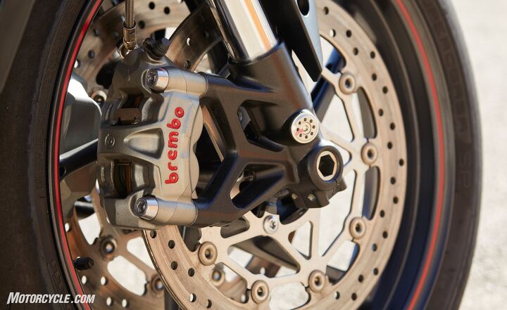 2020 triumph street triple 765 rs review first ride, Brembo M50 calipers Still the bomb
