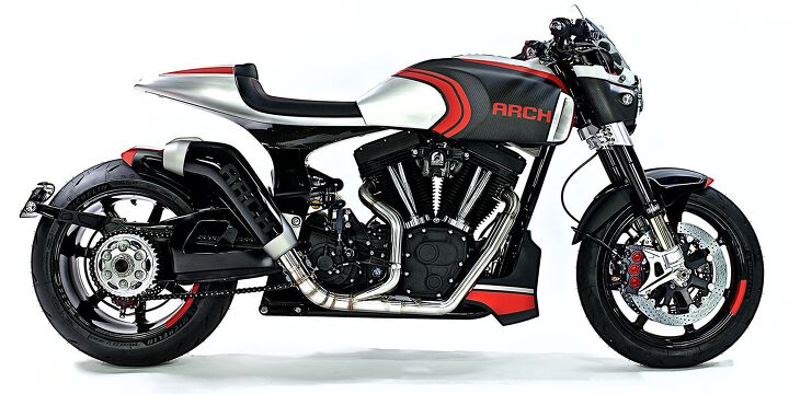 2020 arch krgt 1 review, Arch 1s gets mid mount footpegs 17 in wheels single sided swingarm other cool and distinctive touches for a few dollars more