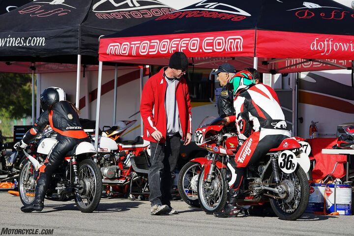 moto doffo wine makers and motorcycle racers, The family that races together stays together Father Marcelo daughter Bridgette and son Damian preparing to race the CB160 and GP200 classes at AHRMA
