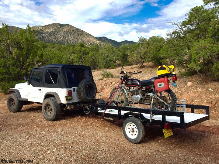2019 endurofest broken bones and broken bikes, Brumby loaded for the trip to Flagstaff Painfully slow deadheading Brumby becomes downright tectonic pulling a trailer I need a 6 cylinder and I know where one is