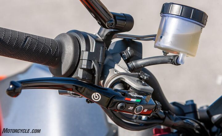 ktm 790 duke project building a 790 r, The Brembo 19 RCS Corsa Corta master cylinder provides a wide range of adjustability to suit riders needs The power and feel at the lever are worth the cost