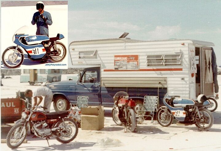kawasaki comes to america jeff krause s dad and the 69 h1 mach iii, A hands on kind of a guy Darrel along with Chief Galbraith and others set a bunch of Bonneville records on Kawasakis before the Mach III even existed
