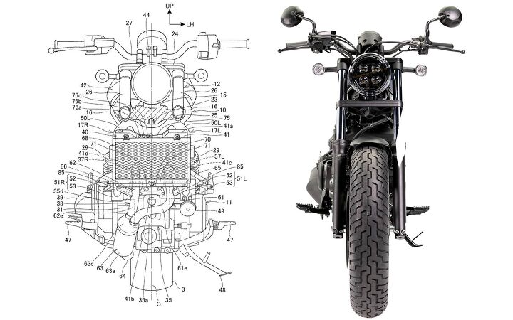 honda rebel 1100 revealed in patent filings, If there remains any doubt about a dual clutch transmission note that the handlebar in the patent diagram lacks a clutch lever