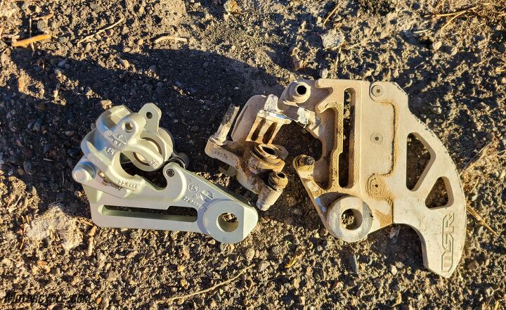 the infamous nevada itinerary, Note the missing supports on the back of the used KTM caliper