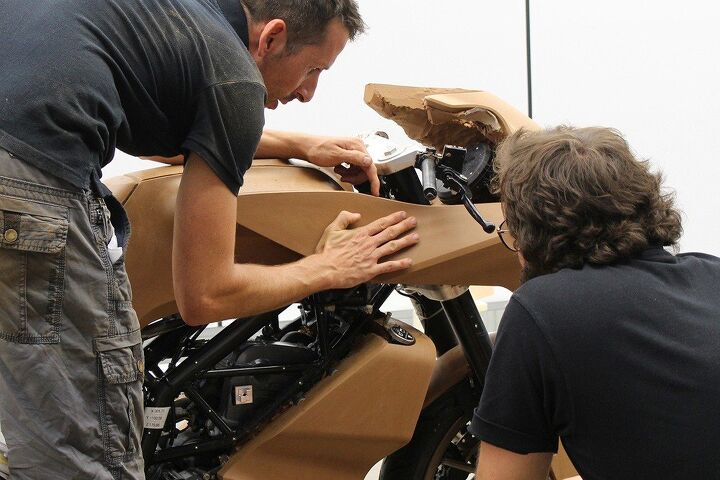 the clay modeler bringing motorcycle designs to life part 1, Here Graveley is modeling in clay with designer Marcello Basilio at the Kiska design studio over what eventually became the Husqvarna 401 Aero Concept Photo credit Kiska