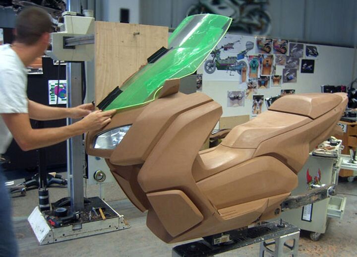 the clay modeler bringing motorcycle designs to life part 1, Some of the bigger OEM s design studios will have large digital plotting machines to verify coordinates along the X and Y axis for the engineering team to reference later Photo credit BMW Motorrad