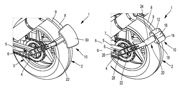 michelin patents rear fender with built in auxiliary drive motor