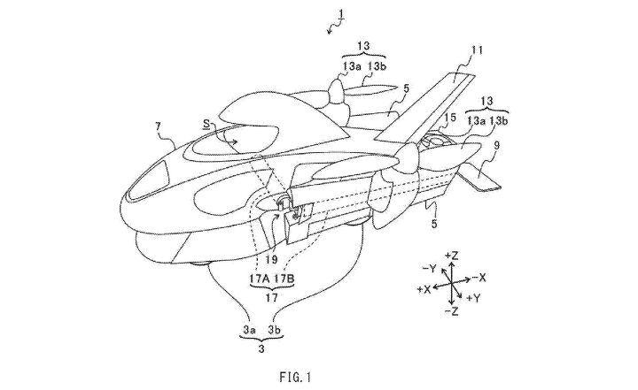 it s no joke subaru is developing a flying motorcycle, Subaru s proposed land and air vehicle doesn t look like a motorcycle but it very much is