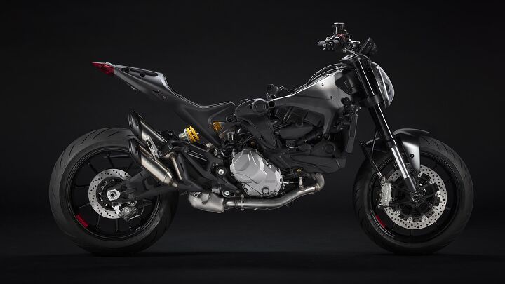 2021 ducati monster review first ride, The new aluminum frame bolts to the cylinder heads and mounts the front fork The swingarm pivots in the engine cases