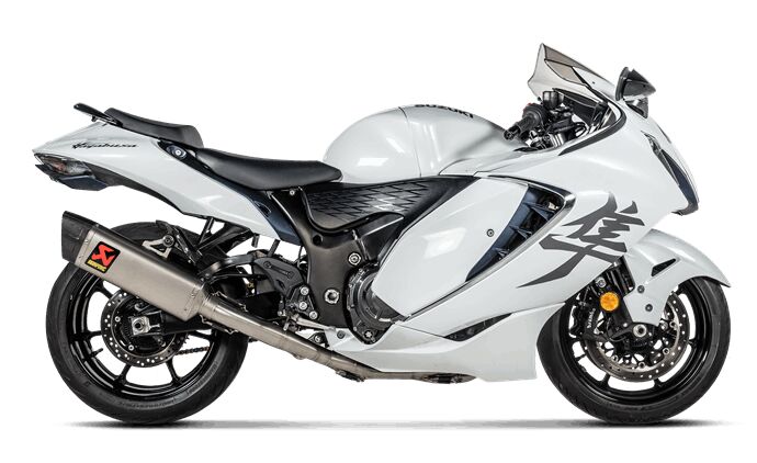 new akrapovi exhaust system for 2022 suzuki hayabusa, The Akrapovic Racing Line Titanium full exhaust system claims greater improvements in power torque and weight savings This product does not meet emission compliance requirements for street or highway use