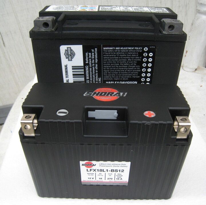 the benefits of shorai lfx lithium iron phosphate batteries, This Shorai LFX battery is significantly smaller than the stock lead acid battery it replaces