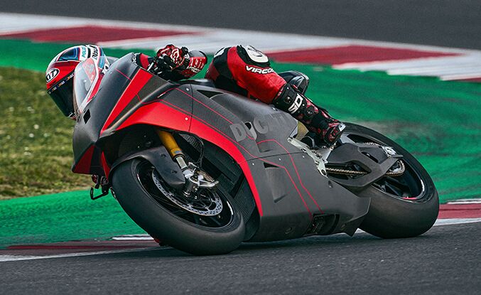 Ducati MotoE Prototype Electric Racebike Makes Public Testing Debut