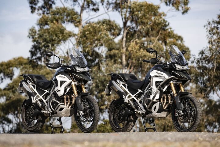2023 triumph tiger 1200 review first ride, The Rally Pro and Explorer have slightly different skid plate designs but both feature thicker bottom panels with slightly thinner pieces welded on at the sides for weight savings