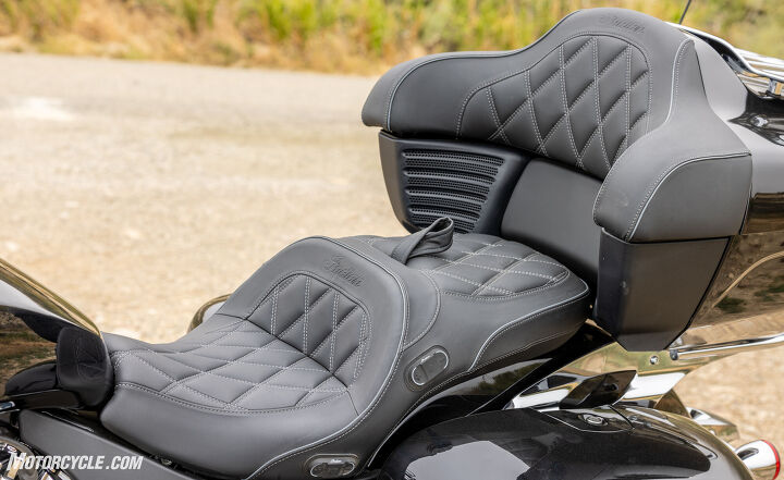 2022 indian pursuit limited premium review, Seat heat can be controlled with either the buttons you see or the TFT display Do the math 1 385 GVWR minus 933 pounds of motorcycle 452 lb payload That means me and the missus can safely carry two bags of Cheetos