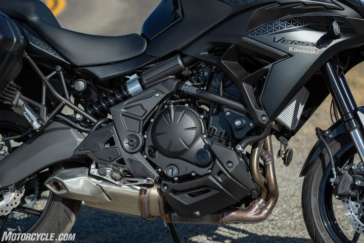 2022 kawasaki versys 650 lt review first ride, If the 649cc parallel Twin ain t broke why fix it Also can you spot the remote preload adjuster