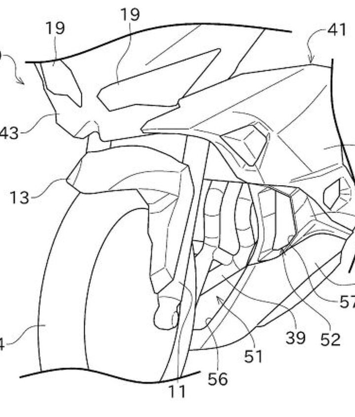 rumor check kawasaki is developing a ninja zx 4r and we ve got proof, Subsequent diagrams in the patent are more detailed and show a clear relationship to the ZX 25R
