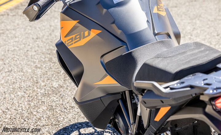 2022 ktm 1290 super adventure s mini review, On the plus side you can carry a ton of fuel But man it s wide and heavy