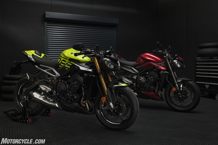 triumph announce new street triple lineup for 2023, One upping the Street Triple 765 RS is the Moto2 Edition left with clip on bars and hlins suspension at both ends