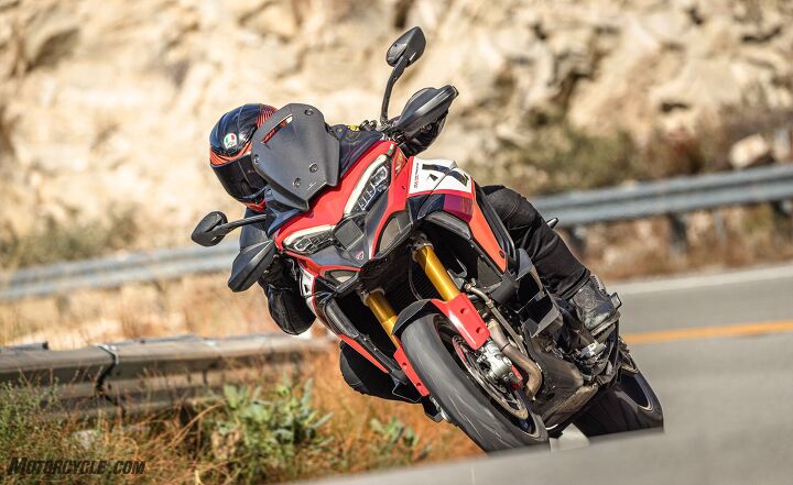 the final front tire which is better for your adv bike 19 or 17 inch, Ducati Multistrada V4 PIkes Peak ing under Mike Vienne small tire big heart