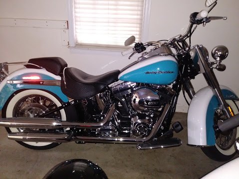 beautiful teal ice softail deluxe